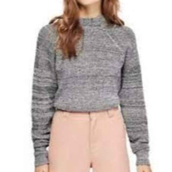 Free People Too Good Pullover Sweater Top Black Grey Small Flawed - Picture 7 of 7
